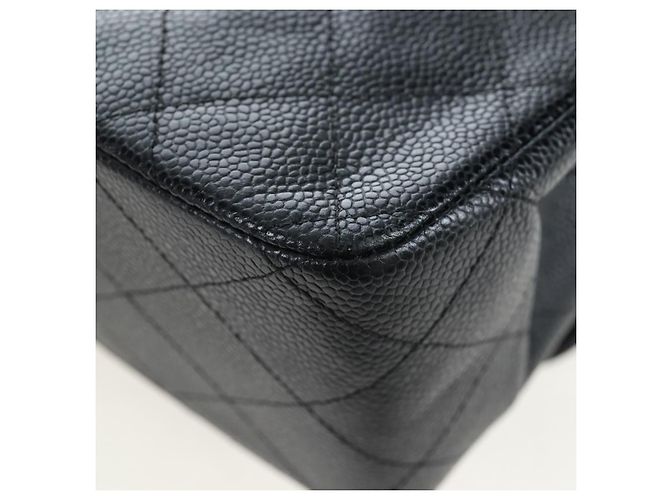 Borsa CHANEL Chain Big Matelasse30 Pelle Caviar Nero Oro CC Auth BA16027SAV D'oro - vista 19