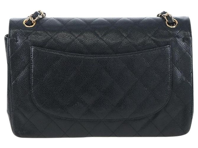 Borsa CHANEL Chain Big Matelasse30 Pelle Caviar Nero Oro CC Auth BA16027SAV D'oro - vista 2