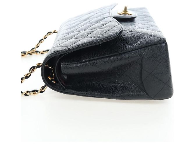 Borsa CHANEL Chain Big Matelasse30 Pelle Caviar Nero Oro CC Auth BA16027SAV D'oro - vista 3