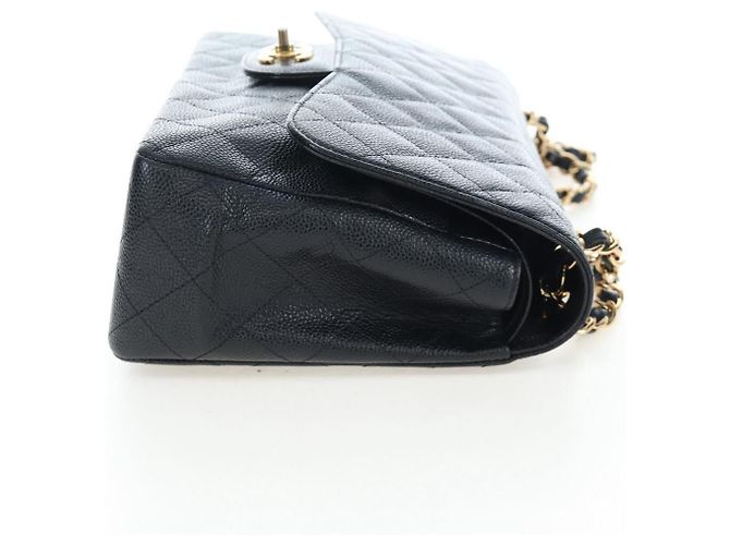 Borsa CHANEL Chain Big Matelasse30 Pelle Caviar Nero Oro CC Auth BA16027SAV D'oro - vista 4