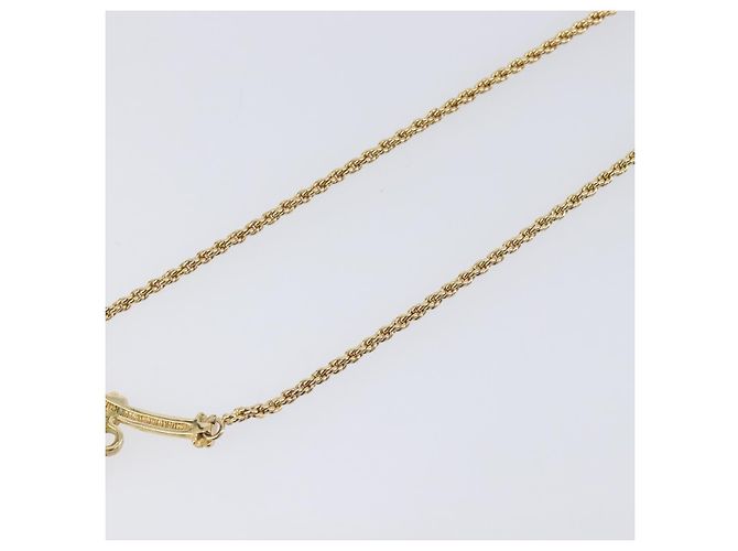 Collana Christian Dior CD Stone metallo Gold Auth 205476 D'oro - vista 11