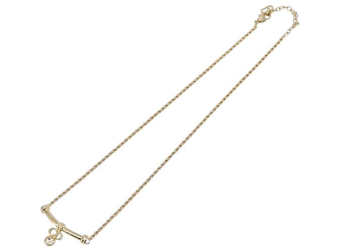 Collana Christian Dior CD Stone metallo Gold Auth 205476 D'oro - vista 2