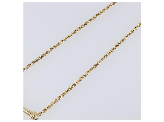 Collana Christian Dior CD Stone metallo Gold Auth 205476 D'oro - vista 4