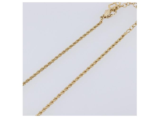 Collana Christian Dior CD Stone metallo Gold Auth 205476 D'oro - vista 6