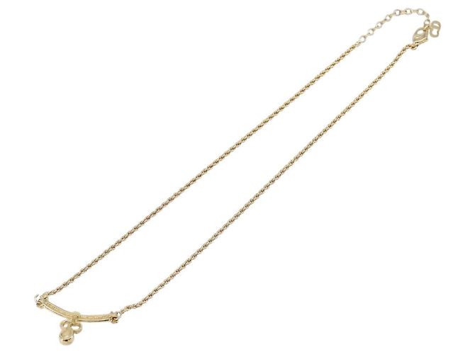 Collana Christian Dior CD Stone metallo Gold Auth 205476 D'oro - vista 9