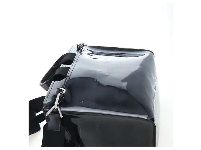 GIVENCHY Pandora Schultertasche Lackleder Schwarz Silber Auth gh2410A - Ansicht 6