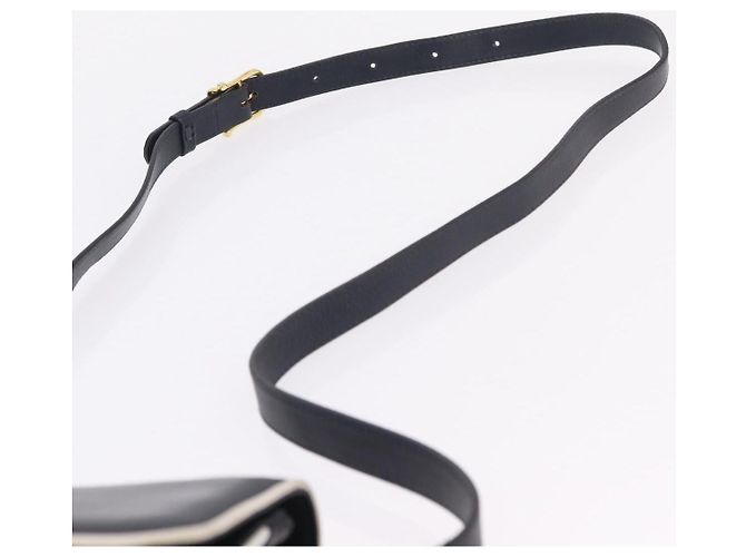Céline Bolso de Hombro CELINE Cuero Navy Gold Auth 206422A Dorado Azul marino - vista 16