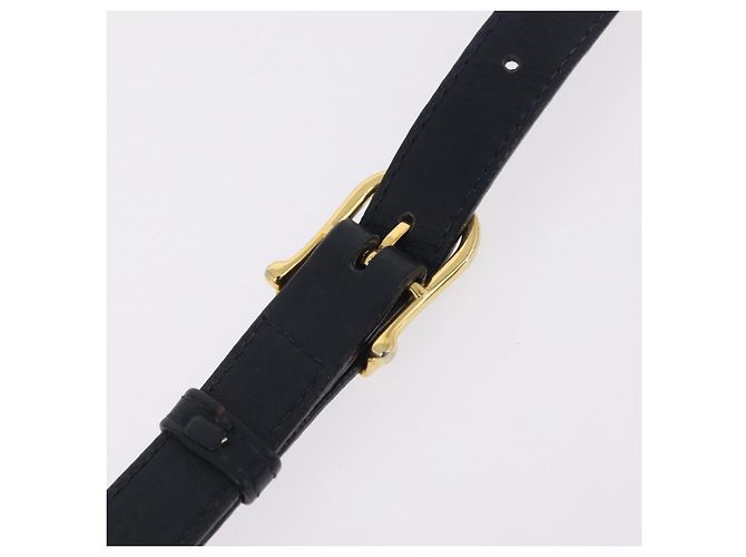 Céline Bolso de Hombro CELINE Cuero Navy Gold Auth 206422A Dorado Azul marino - vista 17