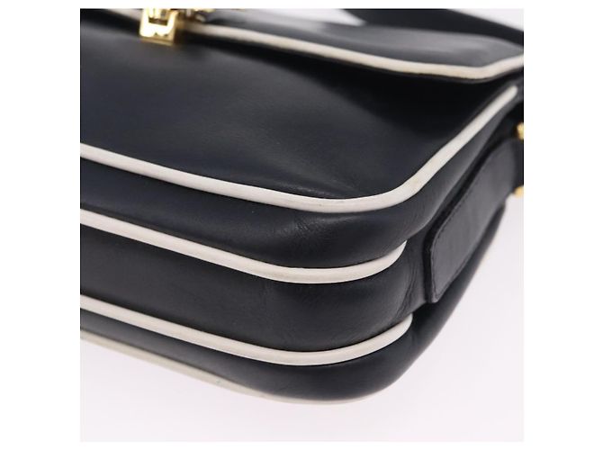 Céline Bolso de Hombro CELINE Cuero Navy Gold Auth 206422A Dorado Azul marino - vista 19