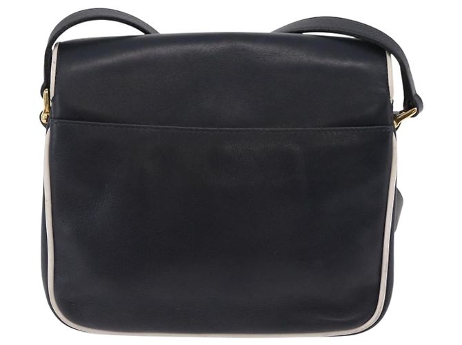 Céline Bolso de Hombro CELINE Cuero Navy Gold Auth 206422A Dorado Azul marino - vista 2