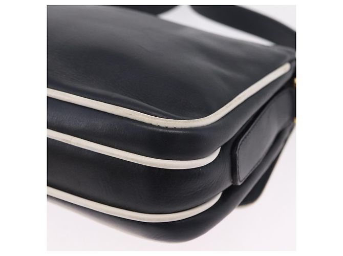 Céline Bolso de Hombro CELINE Cuero Navy Gold Auth 206422A Dorado Azul marino - vista 21