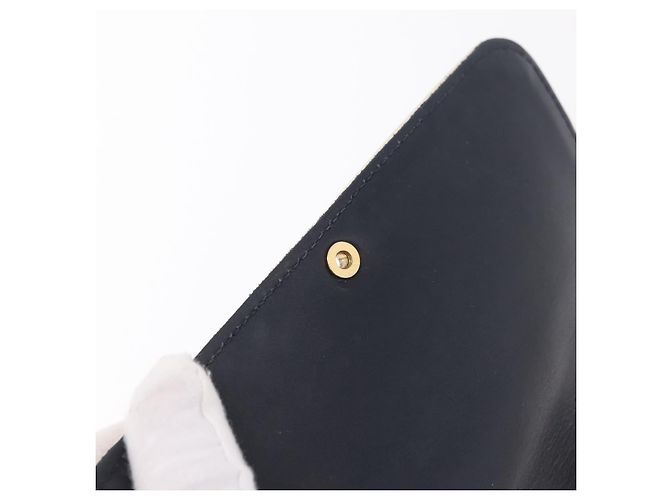 Céline Bolso de Hombro CELINE Cuero Navy Gold Auth 206422A Dorado Azul marino - vista 24