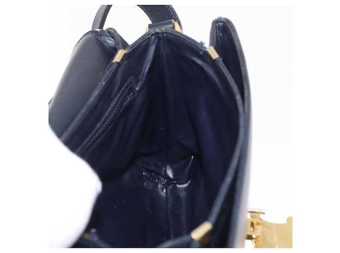 Céline Bolso de Hombro CELINE Cuero Navy Gold Auth 206422A Dorado Azul marino - vista 27