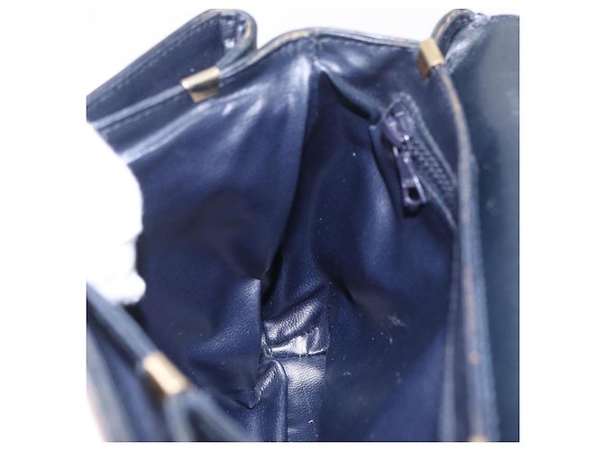Céline Bolso de Hombro CELINE Cuero Navy Gold Auth 206422A Dorado Azul marino - vista 28