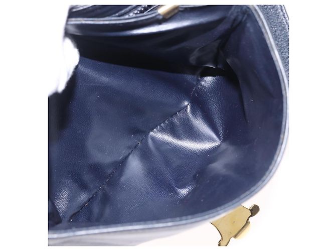 Céline Bolso de Hombro CELINE Cuero Navy Gold Auth 206422A Dorado Azul marino - vista 30