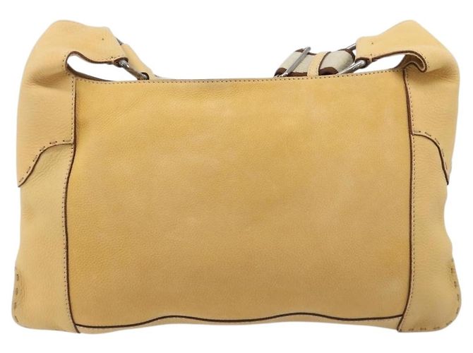 FENDI Celeria Schultertasche aus Leder Beige Silber 8BT113 Auth BA16119 - Ansicht 2