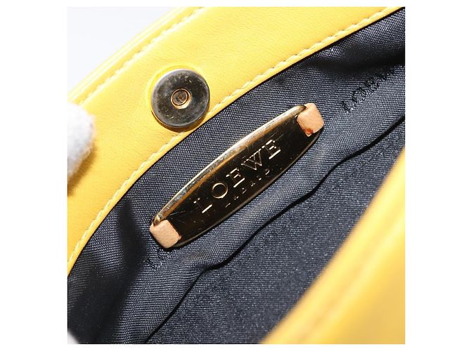 LOEWE Schultertasche Leder Gelb Gold Auth 206726A Golden - Ansicht 20