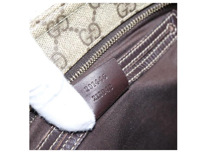 Borsa a Tracolla GUCCI GG Supreme PVC Beige Tono Oro 201446 Auth ka6509 - vista 12