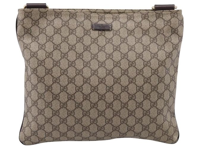 Borsa a Tracolla GUCCI GG Supreme PVC Beige Tono Oro 201446 Auth ka6509 - vista 13