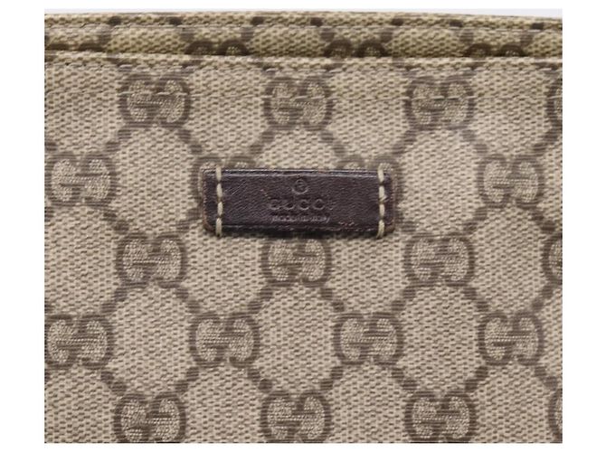Borsa a Tracolla GUCCI GG Supreme PVC Beige Tono Oro 201446 Auth ka6509 - vista 18