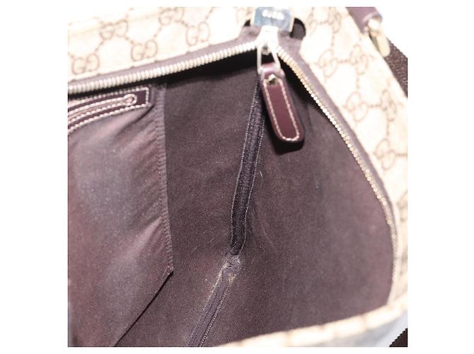 Borsa a Tracolla GUCCI GG Supreme PVC Beige Tono Oro 201446 Auth ka6509 - vista 20