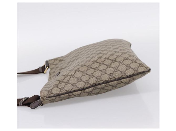 Borsa a Tracolla GUCCI GG Supreme PVC Beige Tono Oro 201446 Auth ka6509 - vista 3