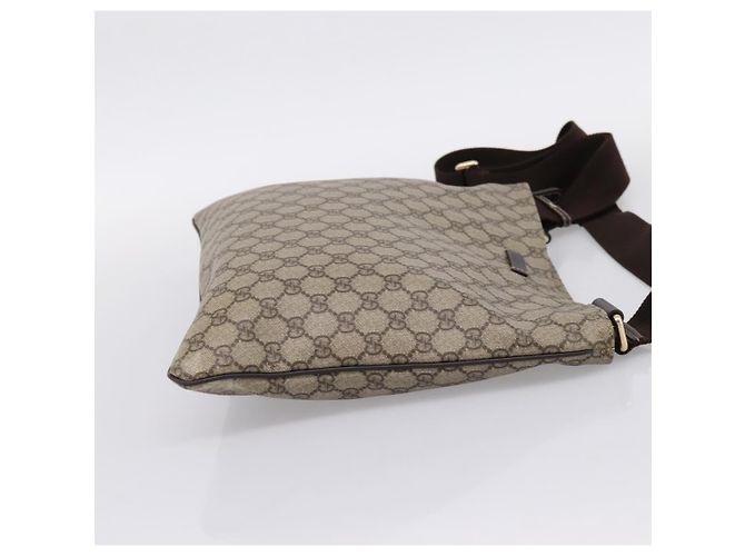 Borsa a Tracolla GUCCI GG Supreme PVC Beige Tono Oro 201446 Auth ka6509 - vista 4