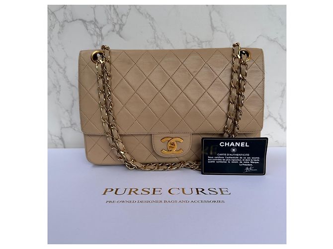 Timeless Bolso Chanel Classic Flap Medium en piel de cordero beige - vista 2