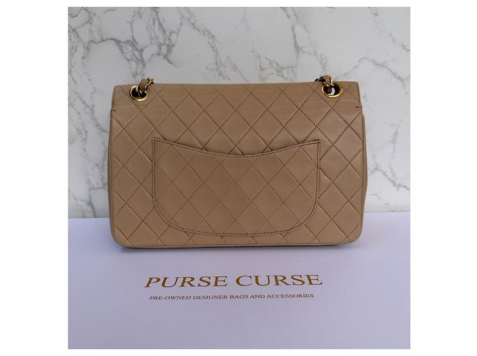 Timeless Bolso Chanel Classic Flap Medium en piel de cordero beige - vista 6
