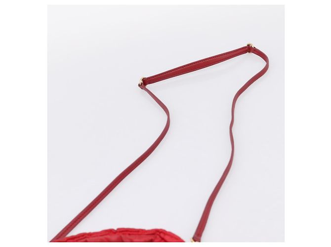 Sac à main Miu Miu Matelassé Satin 2way Rouge Or Auth 207610M Doré - vue 14