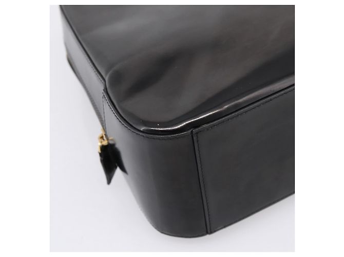 Céline Bolso de mano CELINE Cuero charol Negro Oro Auth bs37452 Dorado - vista 14