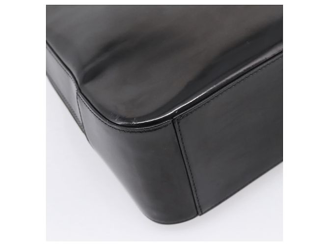 Céline Bolso de mano CELINE Cuero charol Negro Oro Auth bs37452 Dorado - vista 16