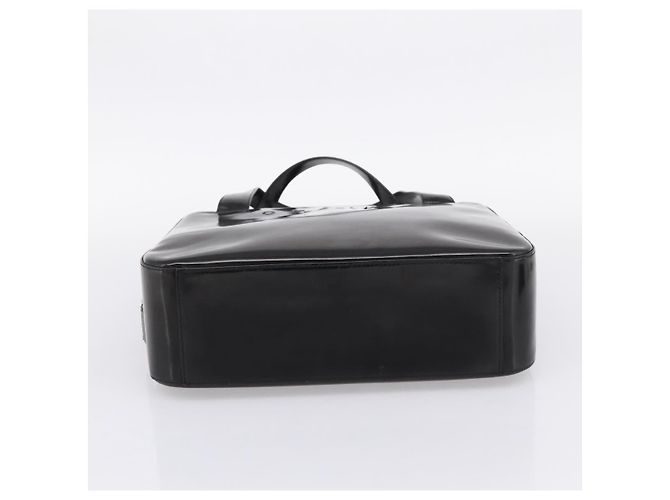 Céline Bolso de mano CELINE Cuero charol Negro Oro Auth bs37452 Dorado - vista 5