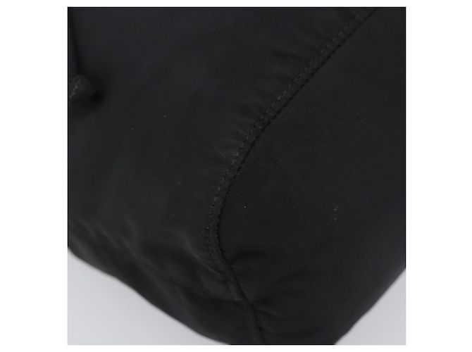 Pochette PRADA Nylon Noir Argent Auth 205450A Argenté - vue 14