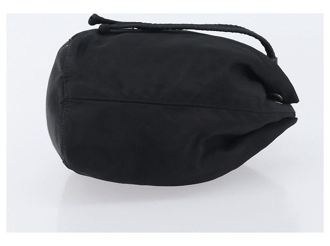 Pochette PRADA Nylon Noir Argent Auth 205450A Argenté - vue 3
