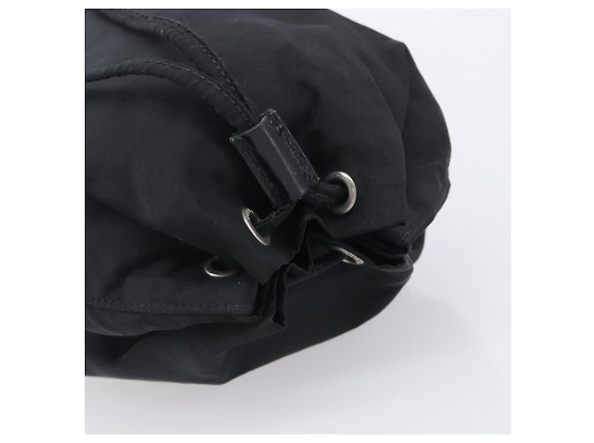 Pochette PRADA Nylon Noir Argent Auth 205450A Argenté - vue 5