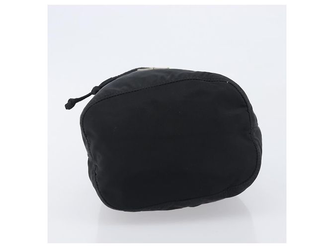 Pochette PRADA Nylon Noir Argent Auth 205450A Argenté - vue 6