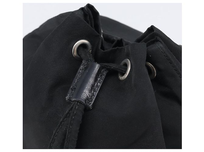 Pochette PRADA Nylon Noir Argent Auth 205450A Argenté - vue 8