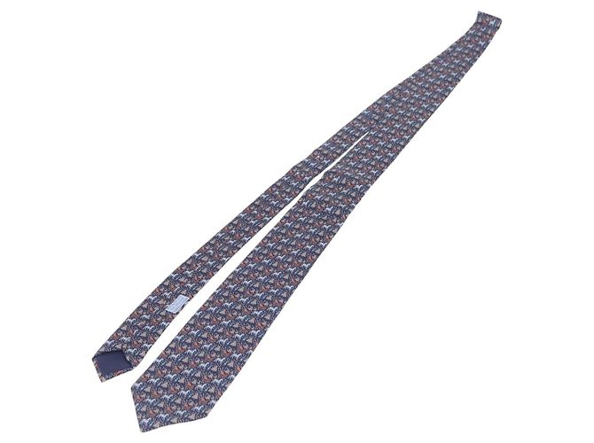 Hermès HERMES Necktie Silk Navy Auth 206433M Navy blue - view 2