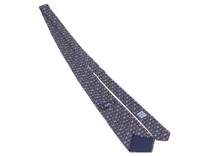 Hermès HERMES Necktie Silk Navy Auth 206433M Navy blue - view 9