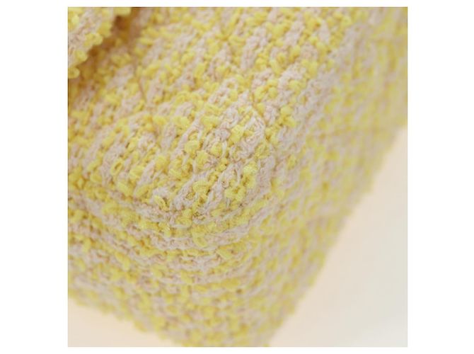 Bolso de hombro CHANEL Mini Matelasse con cadena en Tweed Yellow Gold CC Auth BA16205SM Amarillo - vista 15