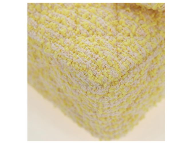 Bolso de hombro CHANEL Mini Matelasse con cadena en Tweed Yellow Gold CC Auth BA16205SM Amarillo - vista 16