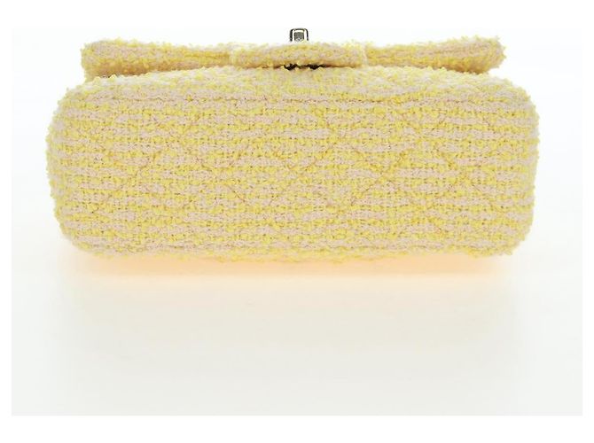 Bolso de hombro CHANEL Mini Matelasse con cadena en Tweed Yellow Gold CC Auth BA16205SM Amarillo - vista 5