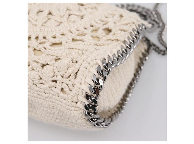 Stella Mc Cartney Stella McCartney Borsa a tracolla con catena Falabella Knit 2way Ivory Auth 200538V Argento Crudo - vista 15