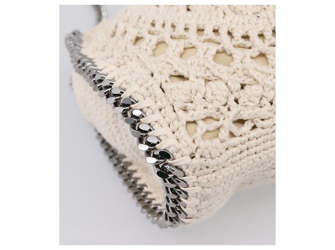 Stella Mc Cartney Stella McCartney Borsa a tracolla con catena Falabella Knit 2way Ivory Auth 200538V Argento Crudo - vista 16