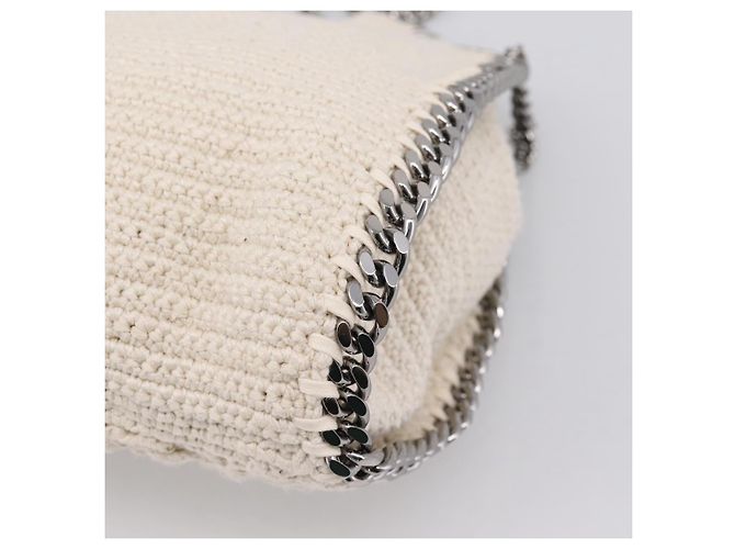 Stella Mc Cartney Stella McCartney Borsa a tracolla con catena Falabella Knit 2way Ivory Auth 200538V Argento Crudo - vista 17