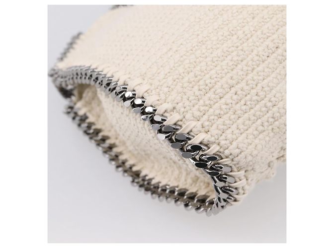 Stella Mc Cartney Stella McCartney Borsa a tracolla con catena Falabella Knit 2way Ivory Auth 200538V Argento Crudo - vista 18