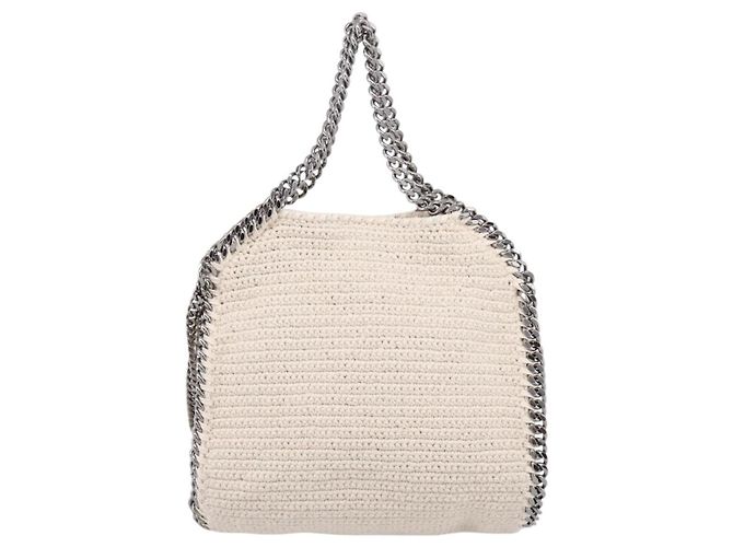 Stella Mc Cartney Stella McCartney Borsa a tracolla con catena Falabella Knit 2way Ivory Auth 200538V Argento Crudo - vista 2