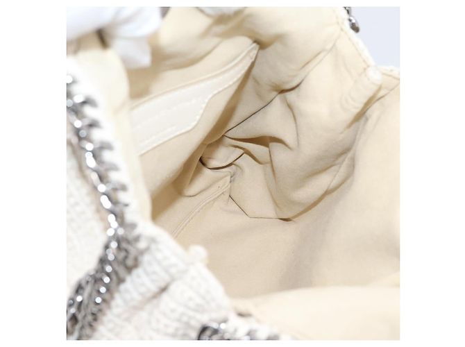 Stella Mc Cartney Stella McCartney Borsa a tracolla con catena Falabella Knit 2way Ivory Auth 200538V Argento Crudo - vista 20
