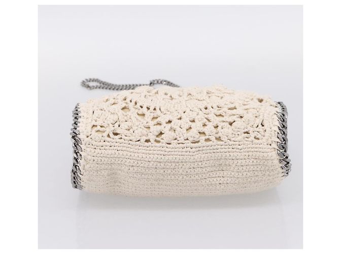 Stella Mc Cartney Stella McCartney Borsa a tracolla con catena Falabella Knit 2way Ivory Auth 200538V Argento Crudo - vista 5